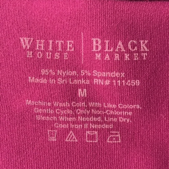 𝅺WHITE House Black Market magenta hot pink nylon/spandex tank top - Picture 3 of 3